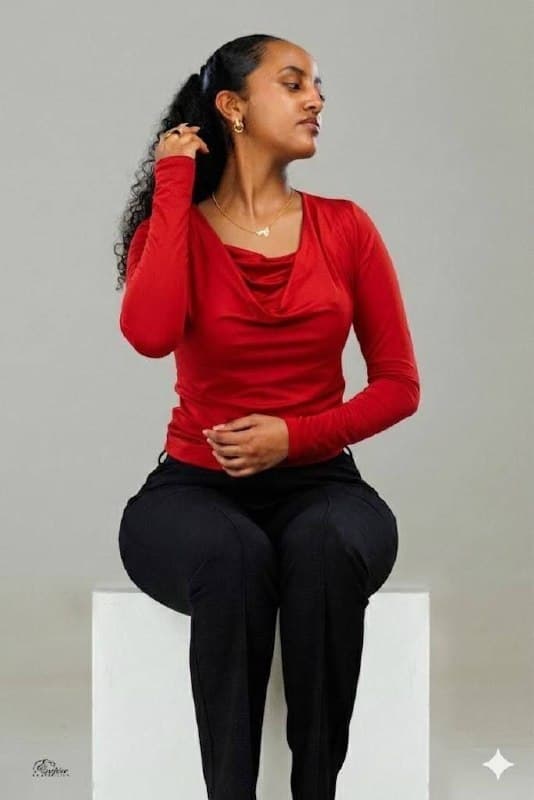 Cowl neck LS